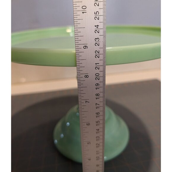 Mosser Glass Jadeite 9 in Pedestal Cake Stand Milk Glass USA decore - Picture 6 of 16